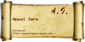 Appel Imre névjegykártya